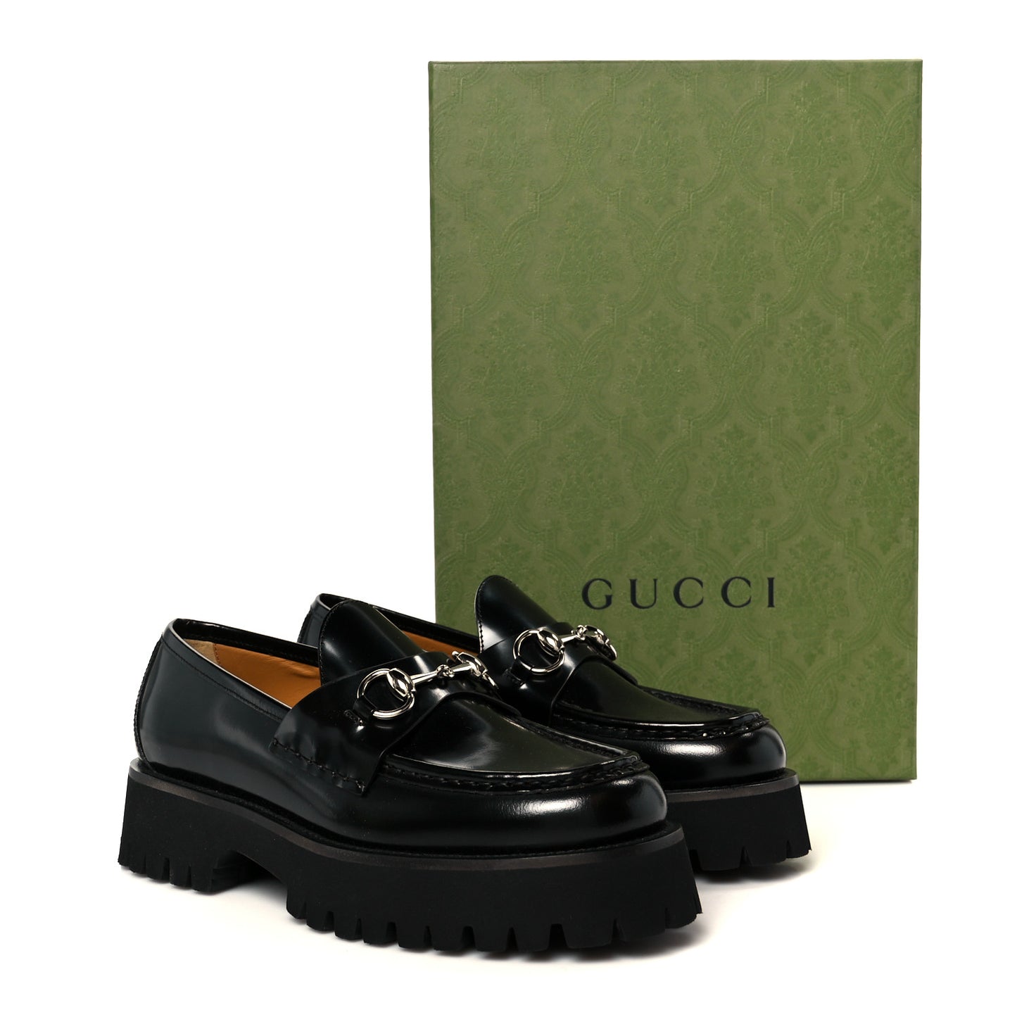 Cordovan Lux Womens Horsebit 45mm Platform Loafers 38 Black