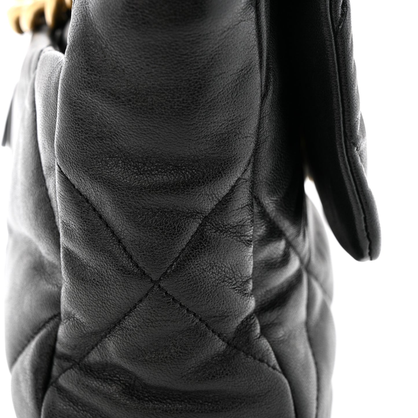 Lambskin Quilted Large Chanel 19 Flap Black