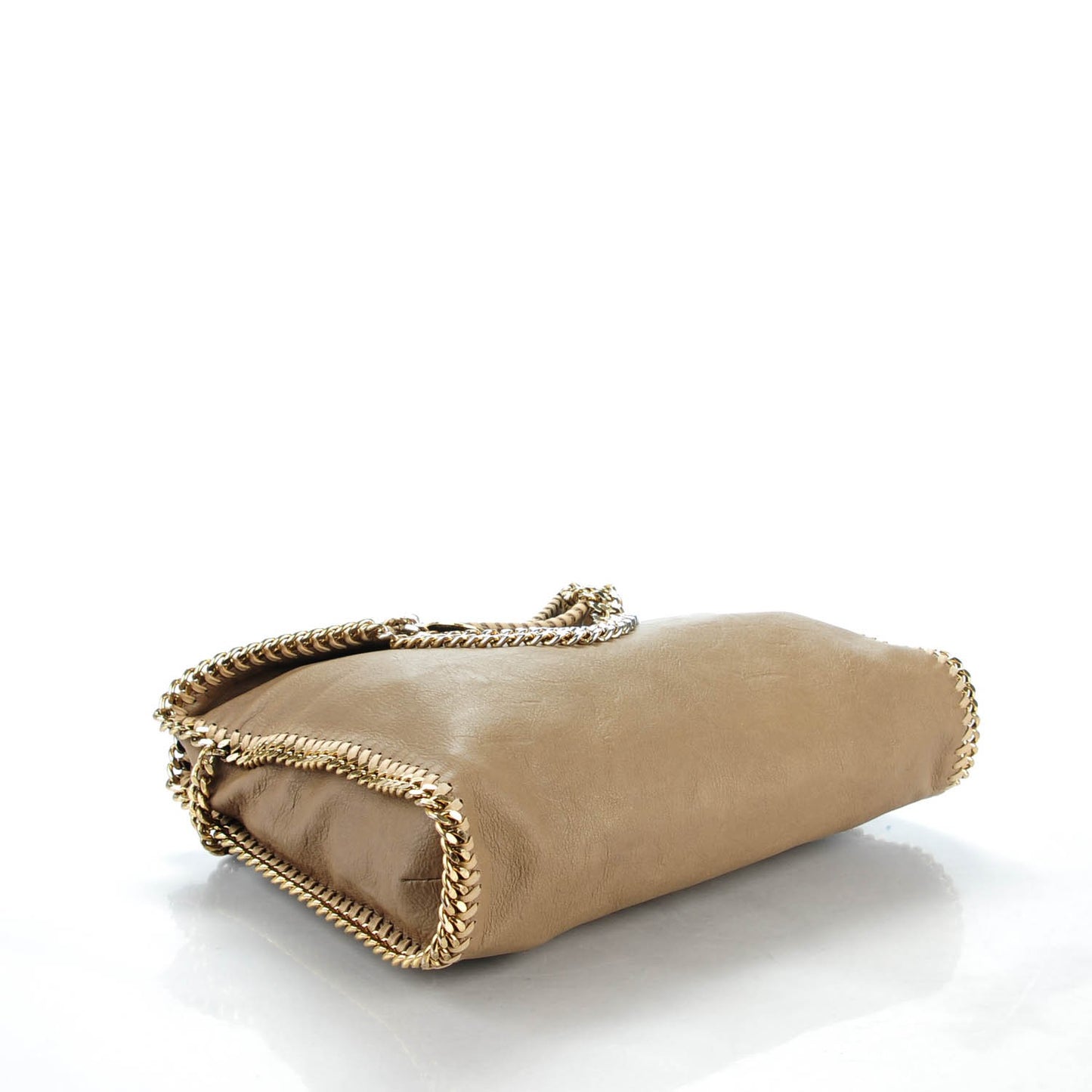 Faux Leather Falabella Fold Over Tote Brown