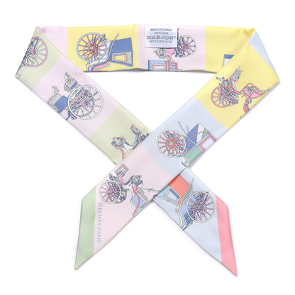 Hermes Silk Les Voitures Exquises Twilly Rose Pale Jaune Pale 1 of 4