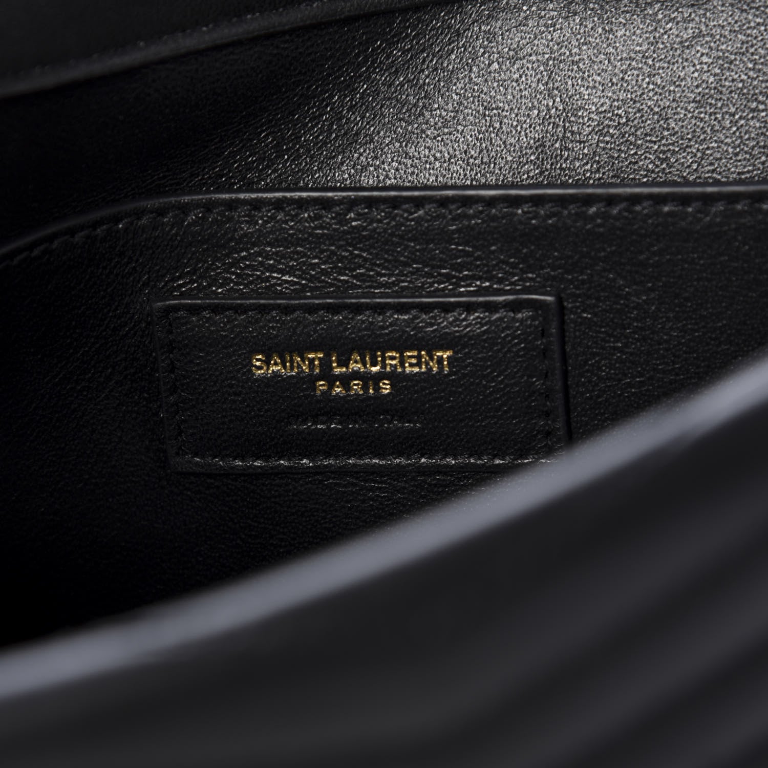 Saint Laurent Lambskin Matelasse Chevron Monogram Medium Sulpice Bag Black 9 of 12