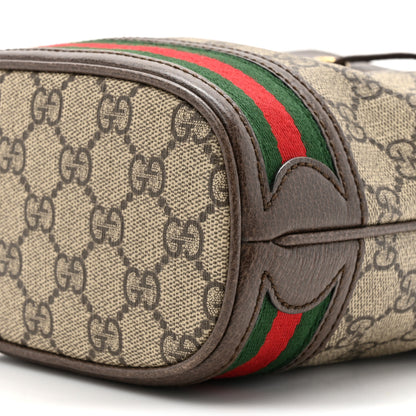 Gucci GG Supreme Monogram Web Mini Ophidia Bucket Bag Brown 9 of 11