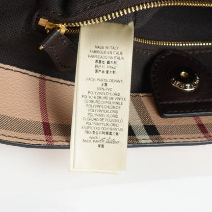Burberry Haymarket Check Small Canterbury Tote Chocolate 4 of 12