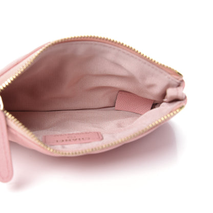 Chanel Flat Caviar Chevron Quilted Small Cosmetic Case Pink 5 of 8