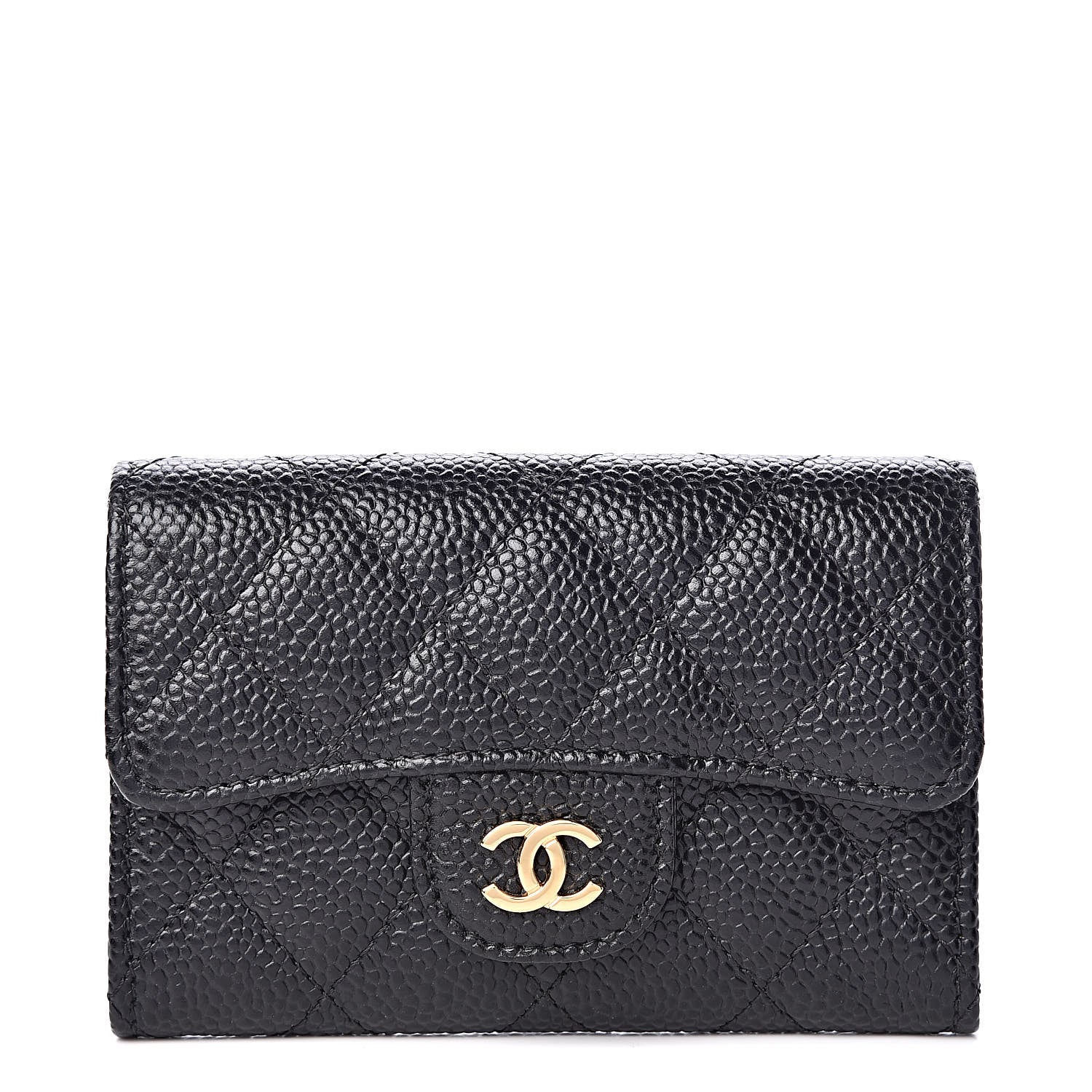 Chanel Caviar Quilted Flap Card Holder Black 1 of 11