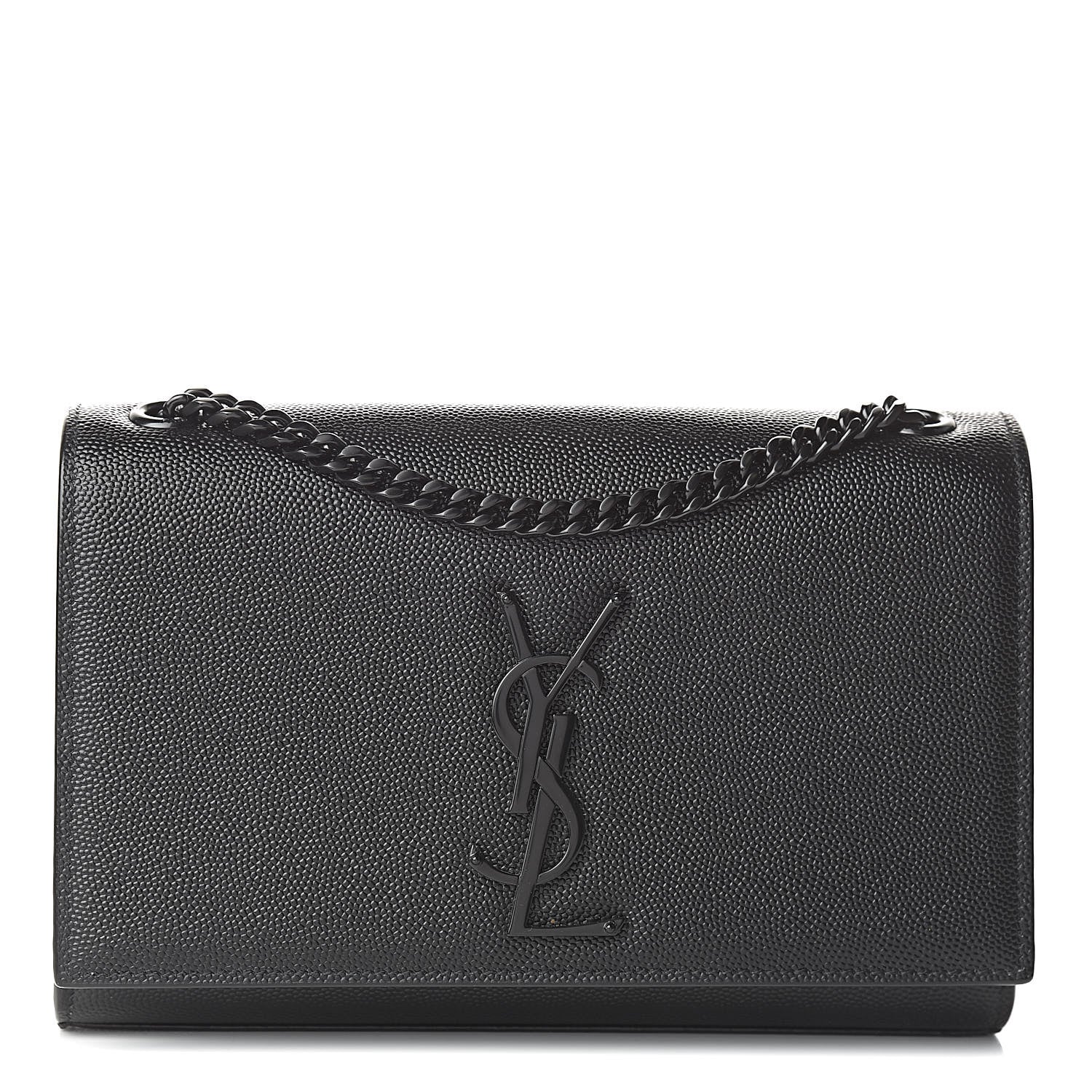 Saint Laurent Grain De Poudre Small Monogram Kate Satchel Black 1 of 10