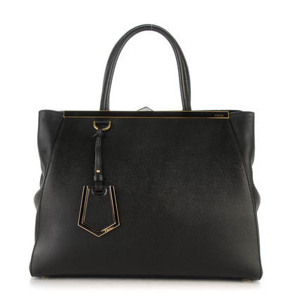 Fendi Vitello Elite Medium 2Jours Tote Black 1 of 7