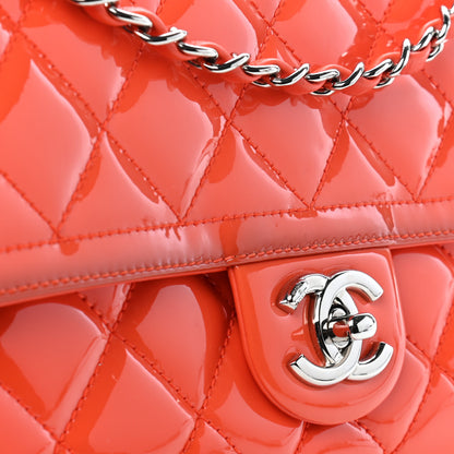 Chanel Patent Quilted Large Coco Shine Flap Orange 8 of 11