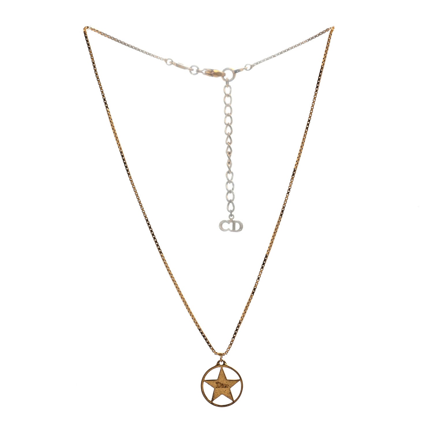 Christian Dior Metal Star Necklace Gold 3 of 5