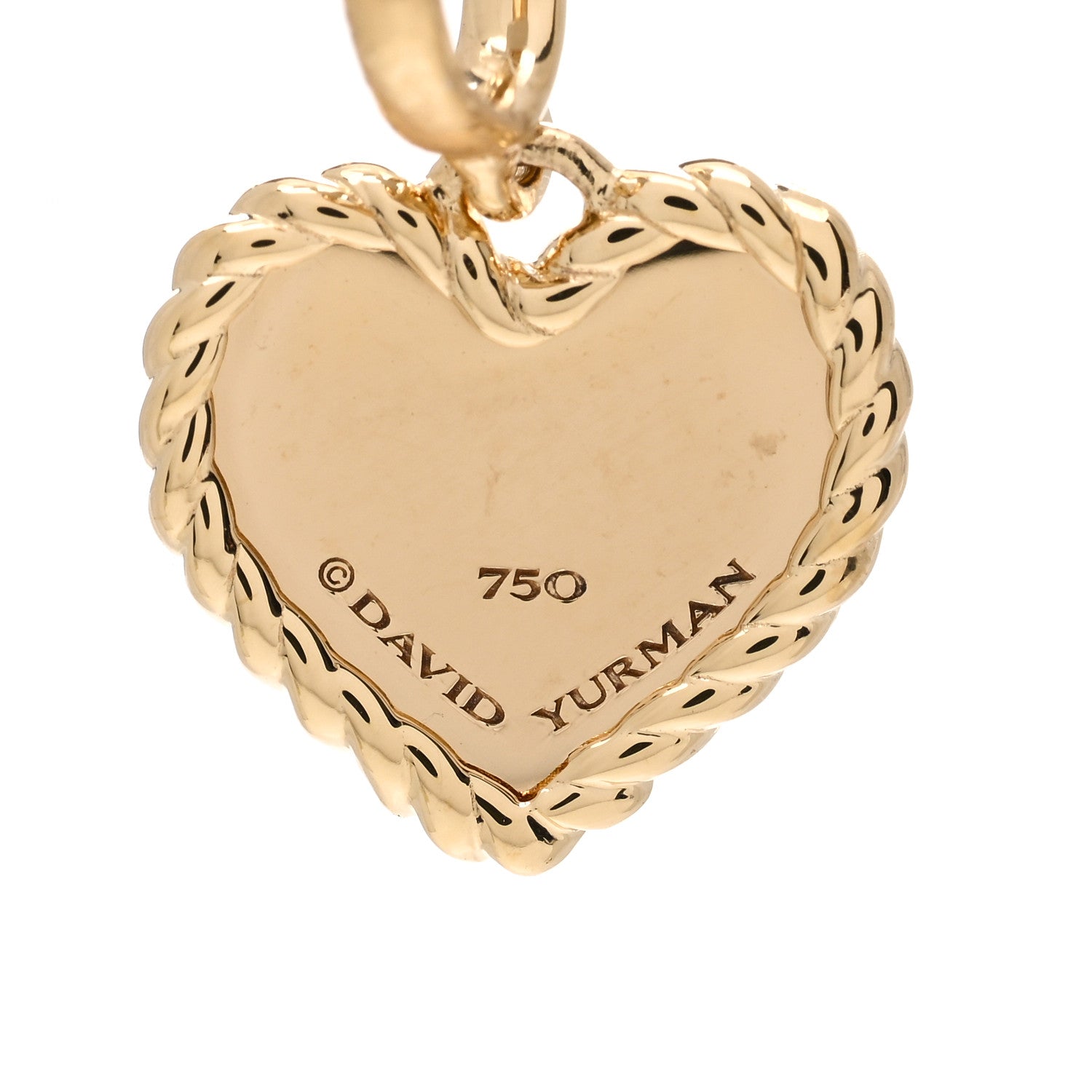 David Yurman 18K Yellow Gold Engravable Heart Charm Enhancer 3 of 3