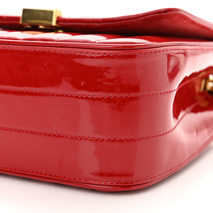 Saint Laurent Patent Calfskin Matelasse Medium Vicky Chain Bag Rouge Eros 10 of 13