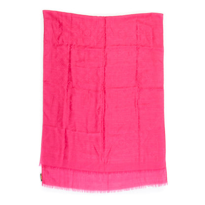 Louis Vuitton Cashmere Wool Silk Monogram Stole Fuchsia 3 of 6
