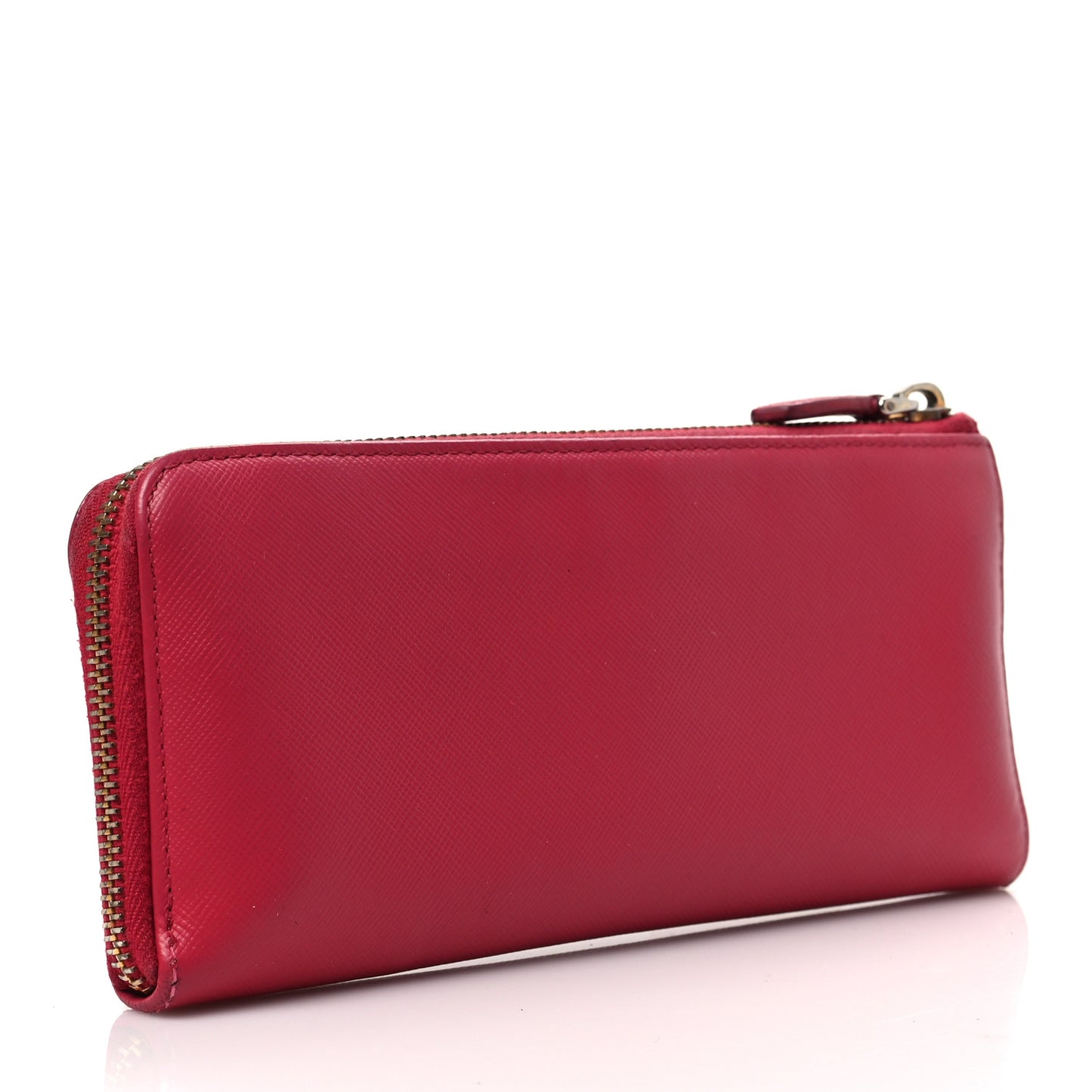 Saffiano Triangle Zip Around Wallet Peonia