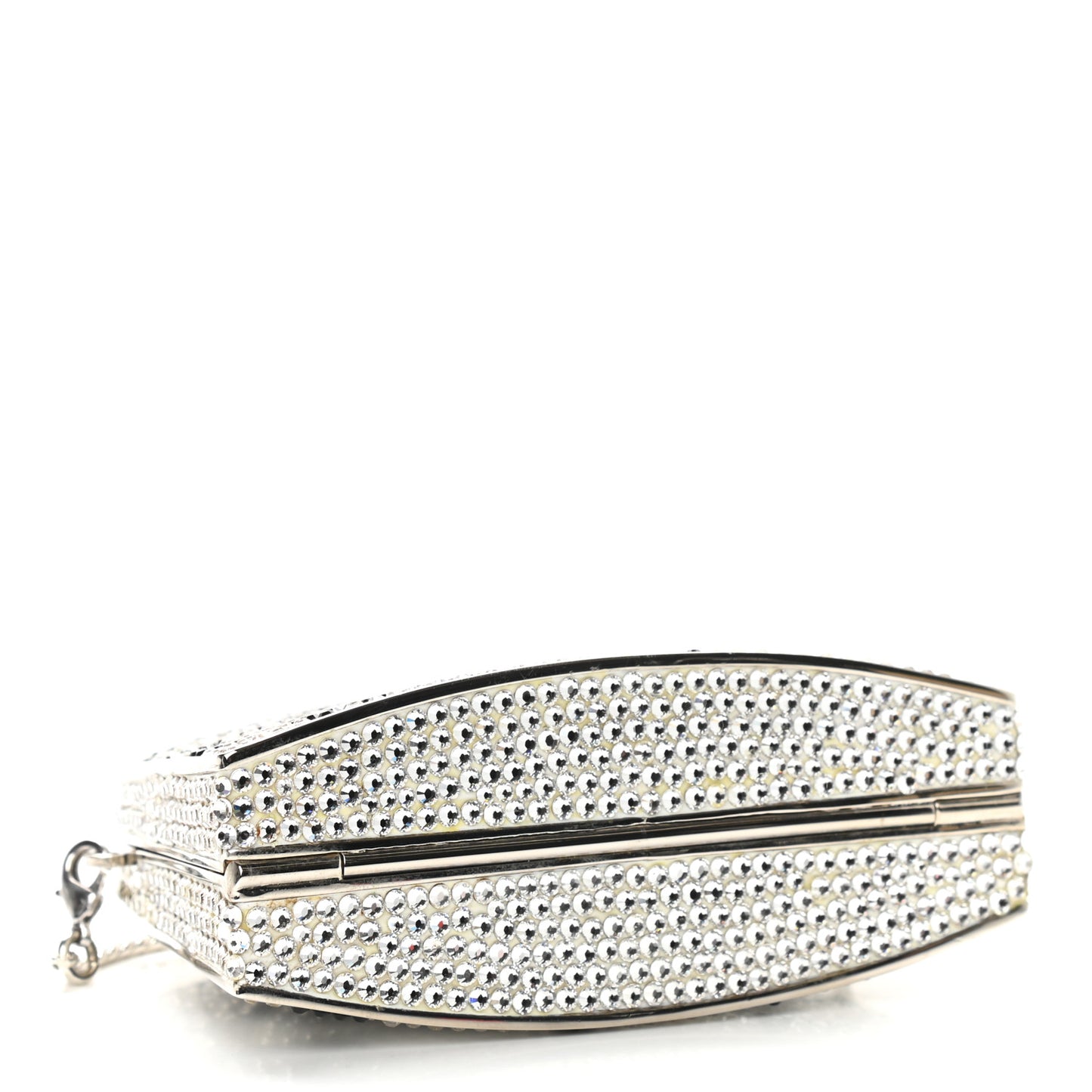 Crystal Minaudiere Clutch Black Silver