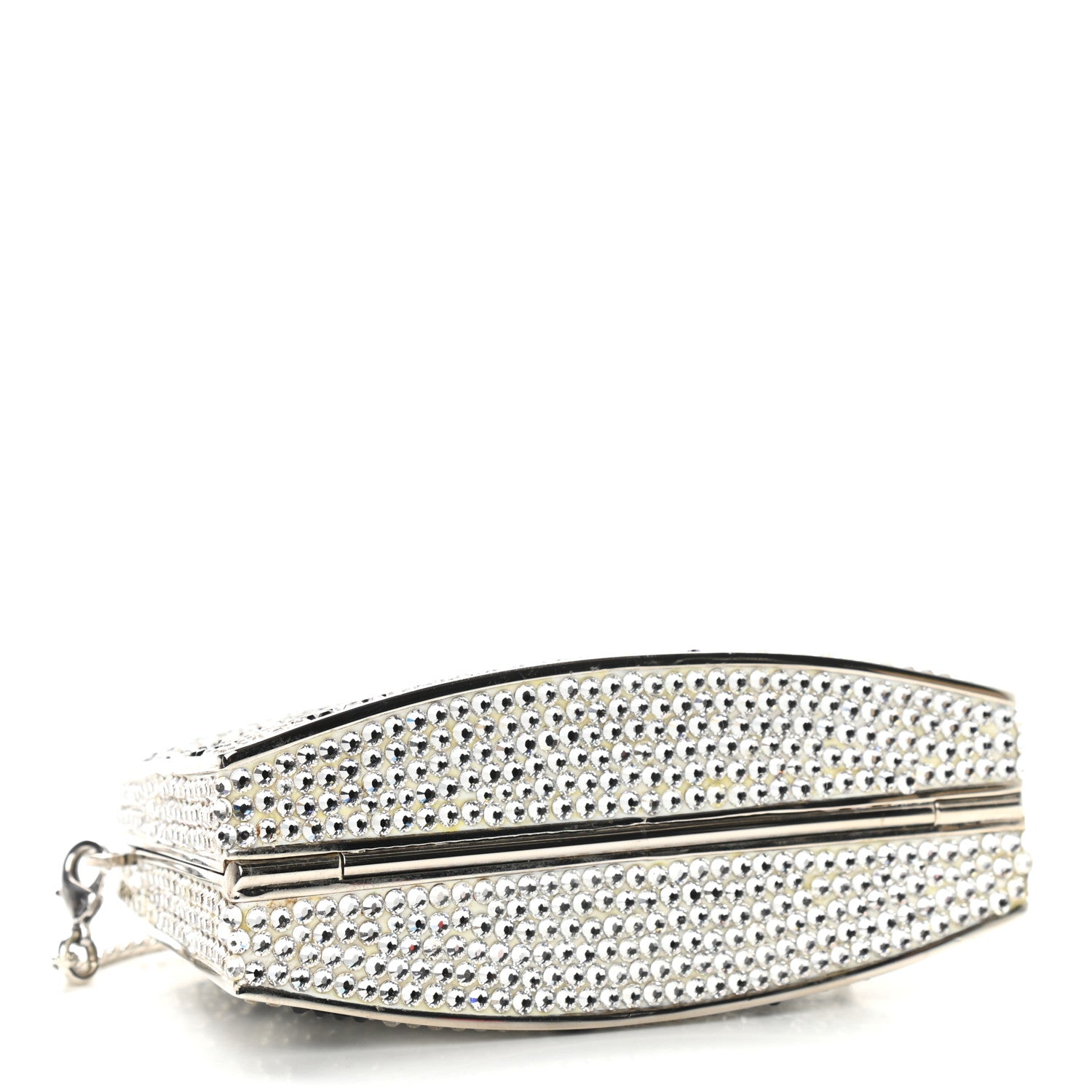 Judith Leiber Crystal Minaudiere Clutch Black Silver 3 of 10