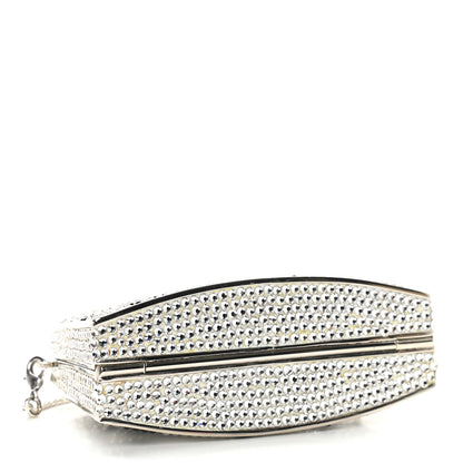 Judith Leiber Crystal Minaudiere Clutch Black Silver 3 of 10