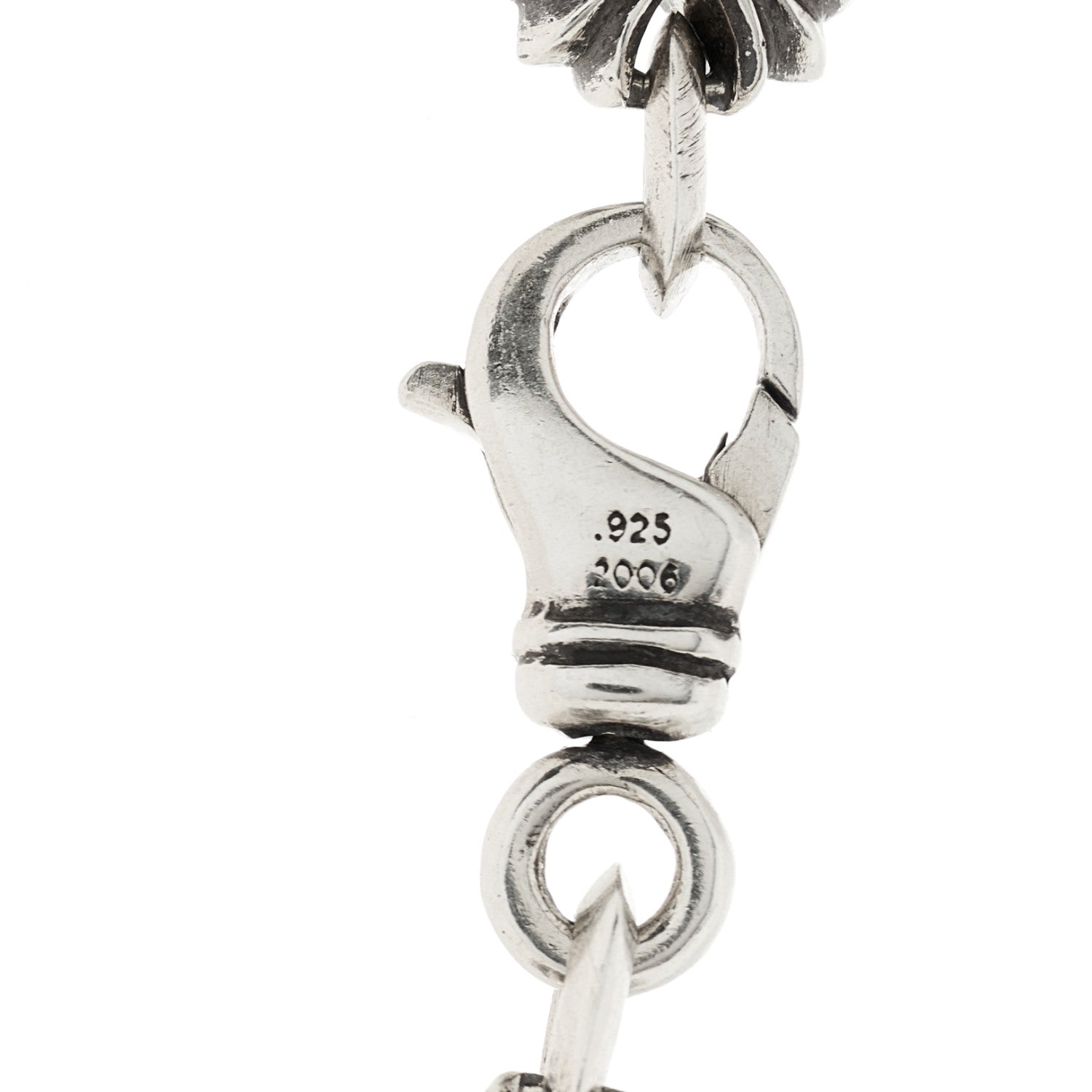 Chrome Hearts Sterling Silver Maltese Cross Link Necklace 4 of 5