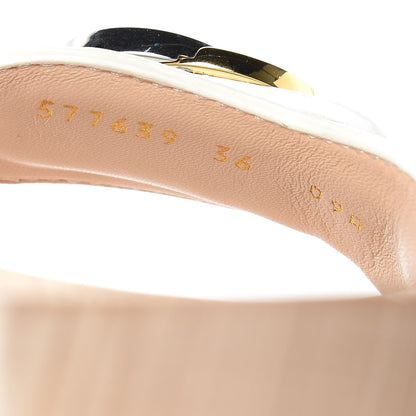 Gucci Calfskin Interlocking G Slide Sandals 36 Great White 8 of 9