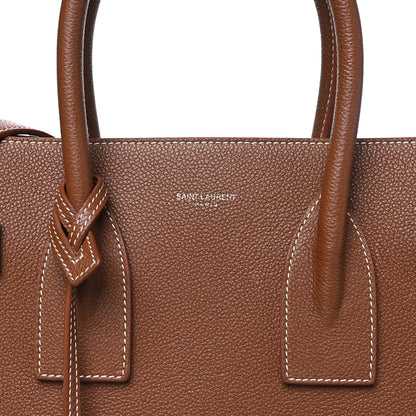 Saint Laurent Grained Calfskin Topstitch Small Sac De Jour Cognac 8 of 11