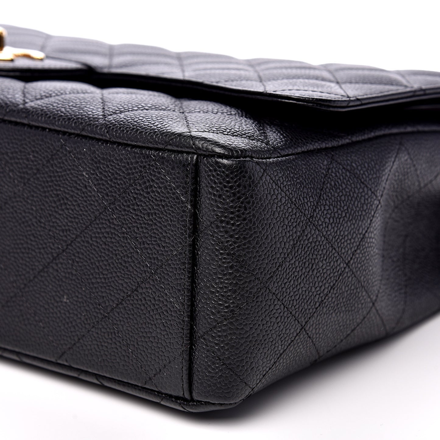 Caviar Quilted Maxi Double Flap Black