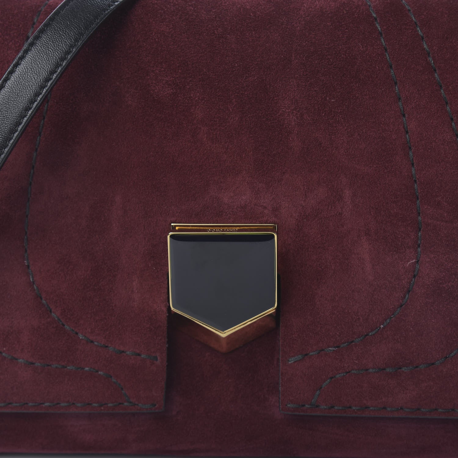Jimmy Choo Suede Small Lockett Shoulder Bag Bordeaux 9 of 9
