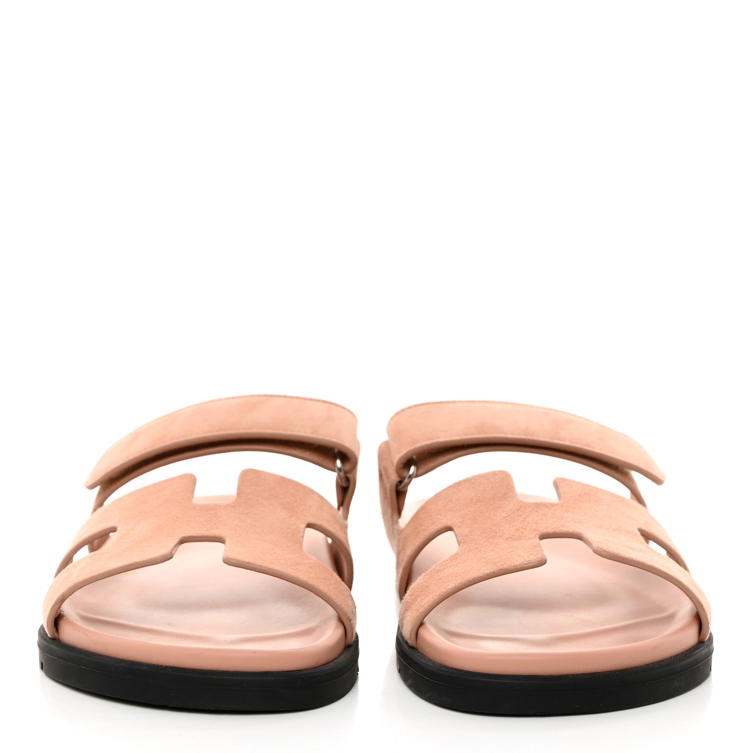 Hermes Suede Goatskin Womens Chypre Sandals 39.5 Nude 2 of 12