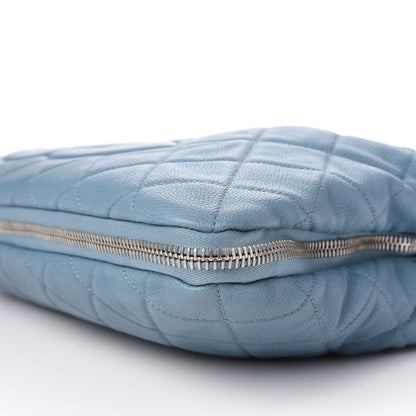 Chanel Caviar Quilted Expandable Zip Shoulder Bag Blue 8 of 12