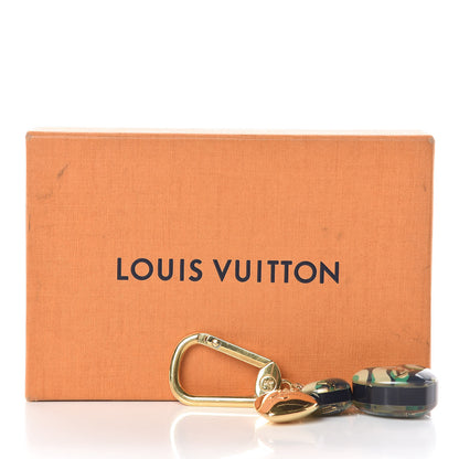 Louis Vuitton Leopard Heart Bag Charm Key Holder Blue Infini 3 of 3