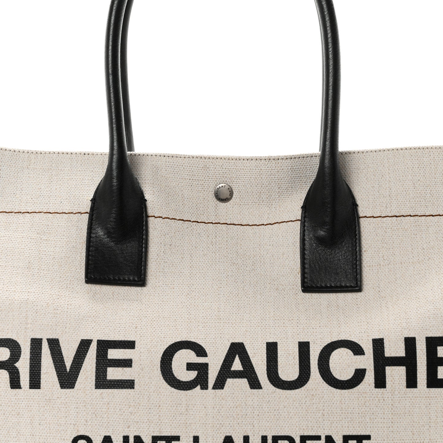 Linen Calfskin Small Rive Gauche Tote Optic White