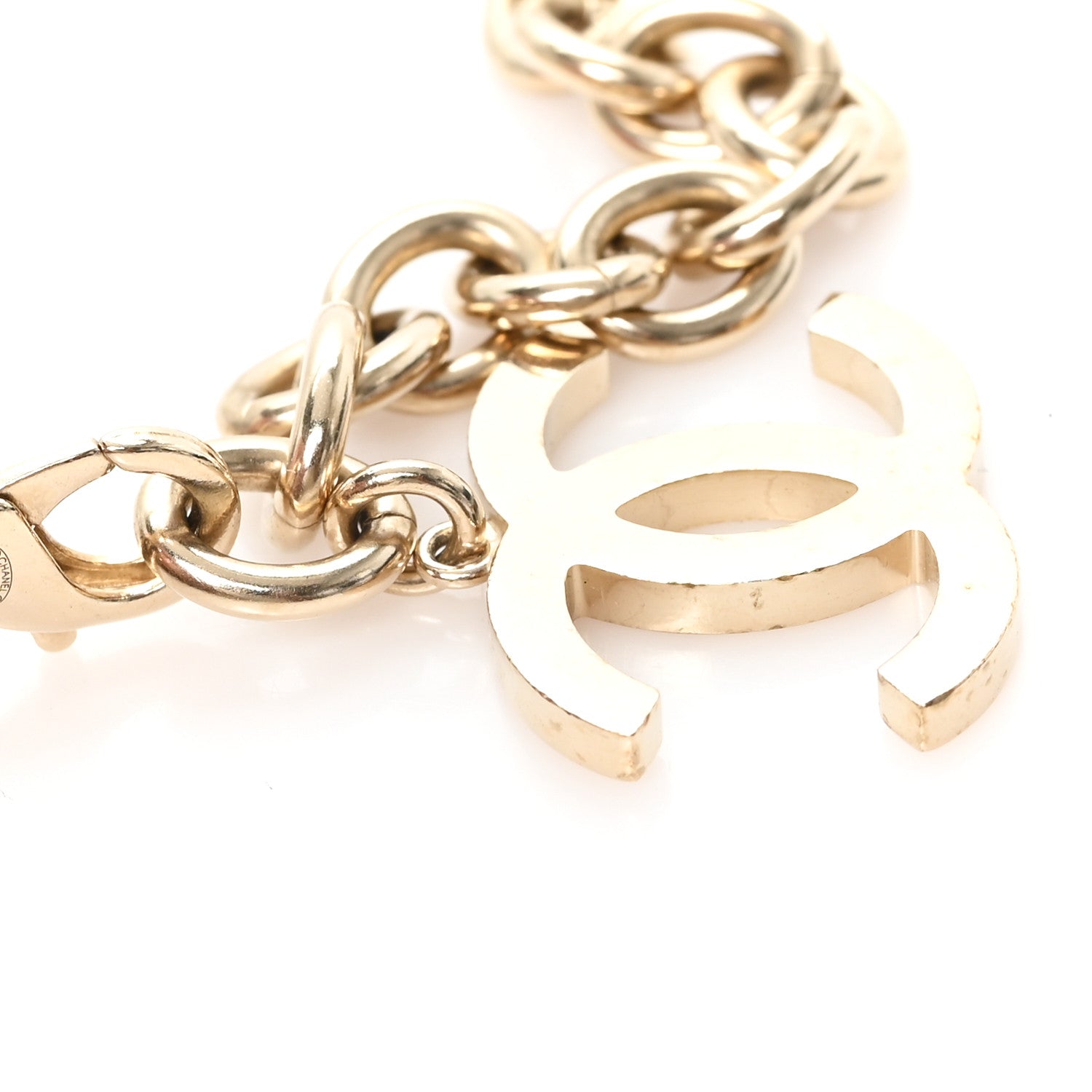 Chanel Crystal Logo Chain Belt Gold Black 3 of 4