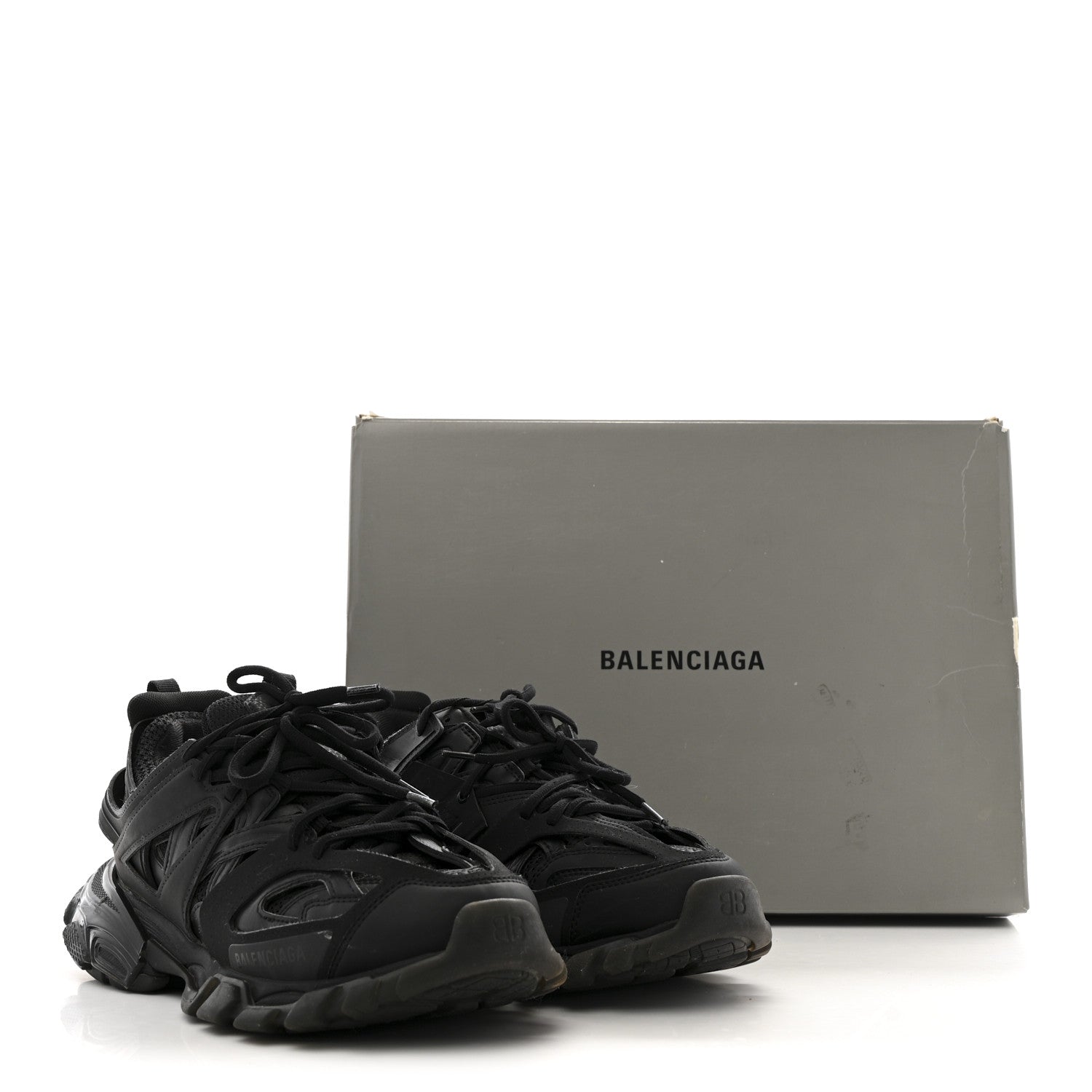 Balenciaga Rubber Mesh Fabric Clear Sole Womens Track Sneakers 40 Black 11 of 11