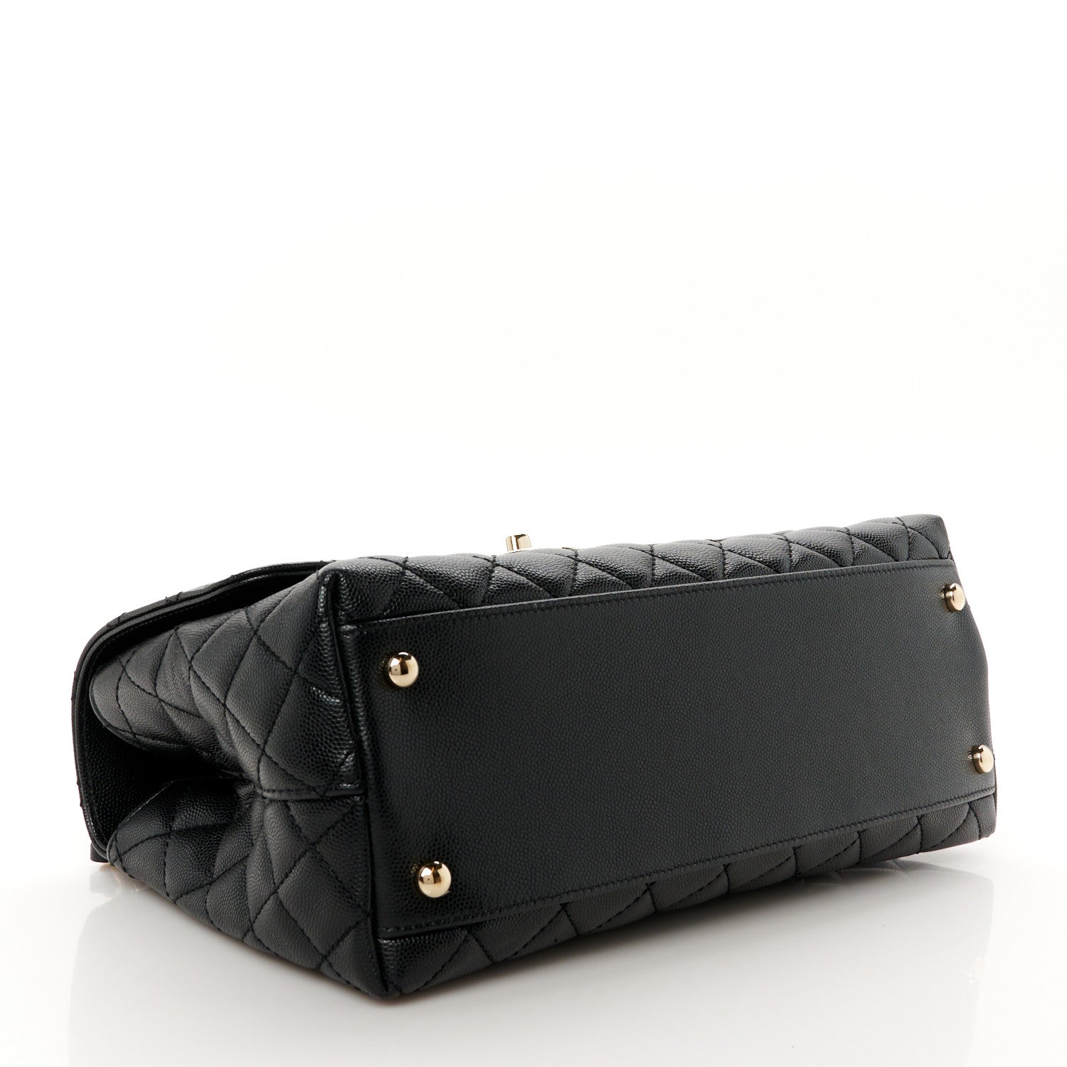 Chanel Caviar Lizard Embossed Quilted Small Coco Handle Flap Black 4 of 12