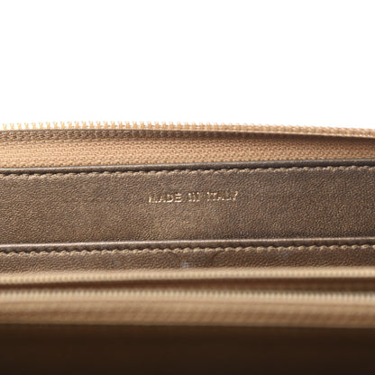 Chanel Metallic Lambskin Embossed Zip Around Wallet Bronze 7 of 10