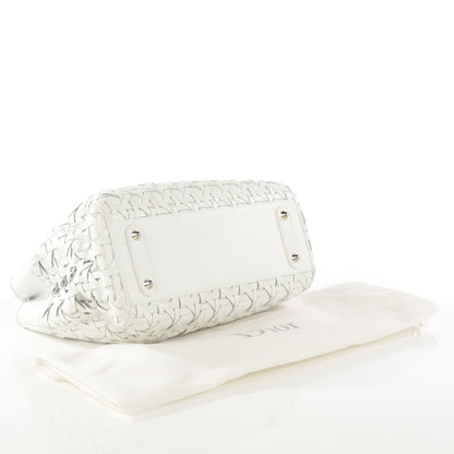 Christian Dior Lambskin Woven Lady Dior Avenue Tote White 6 of 11