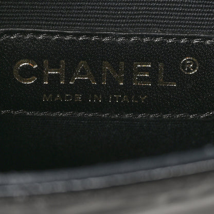 Chanel Glazed Crumpled Calfskin Quilted Mini Rita Top Handle Flap Black 6 of 11