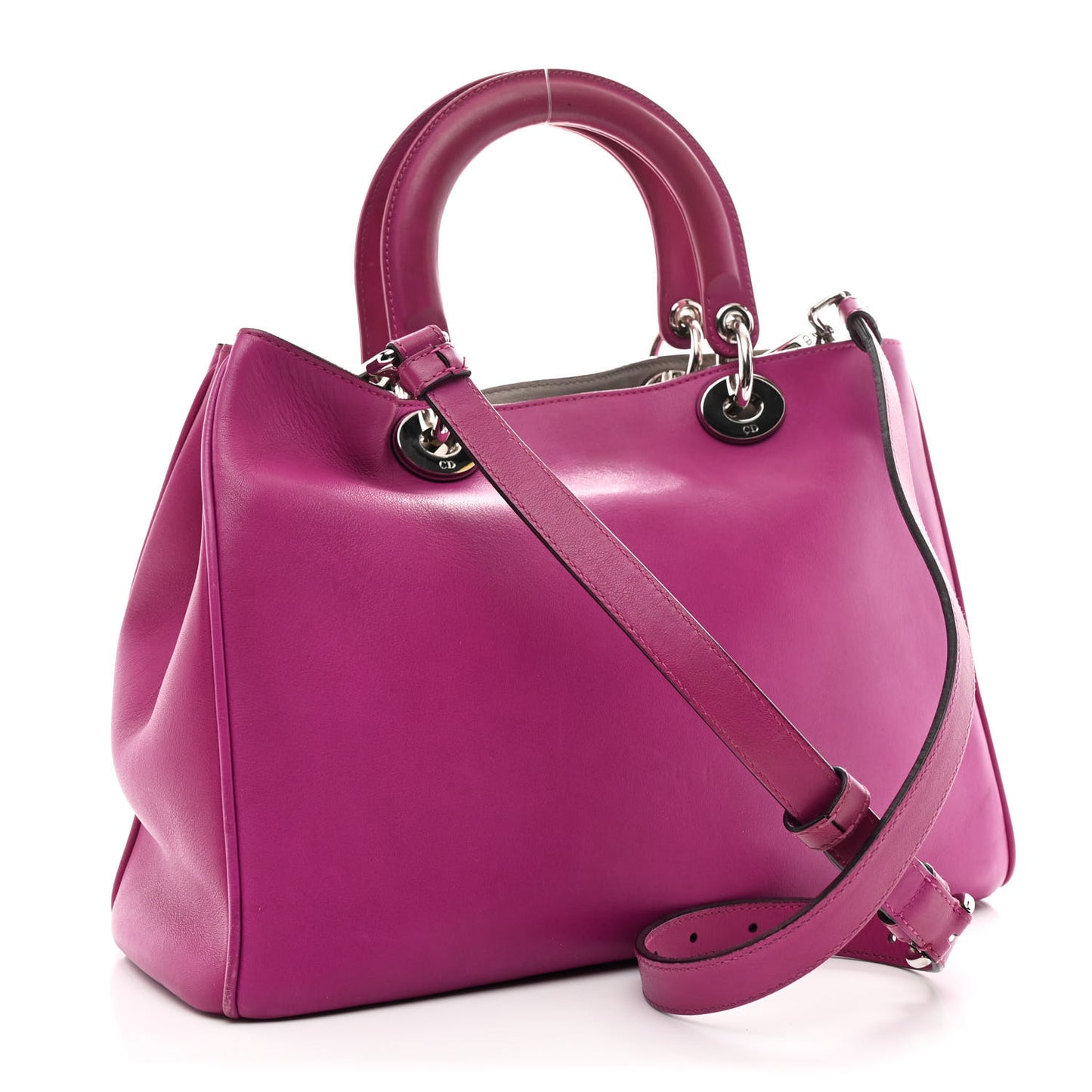 Smooth Calfskin Medium Diorissimo Tote Fuchsia