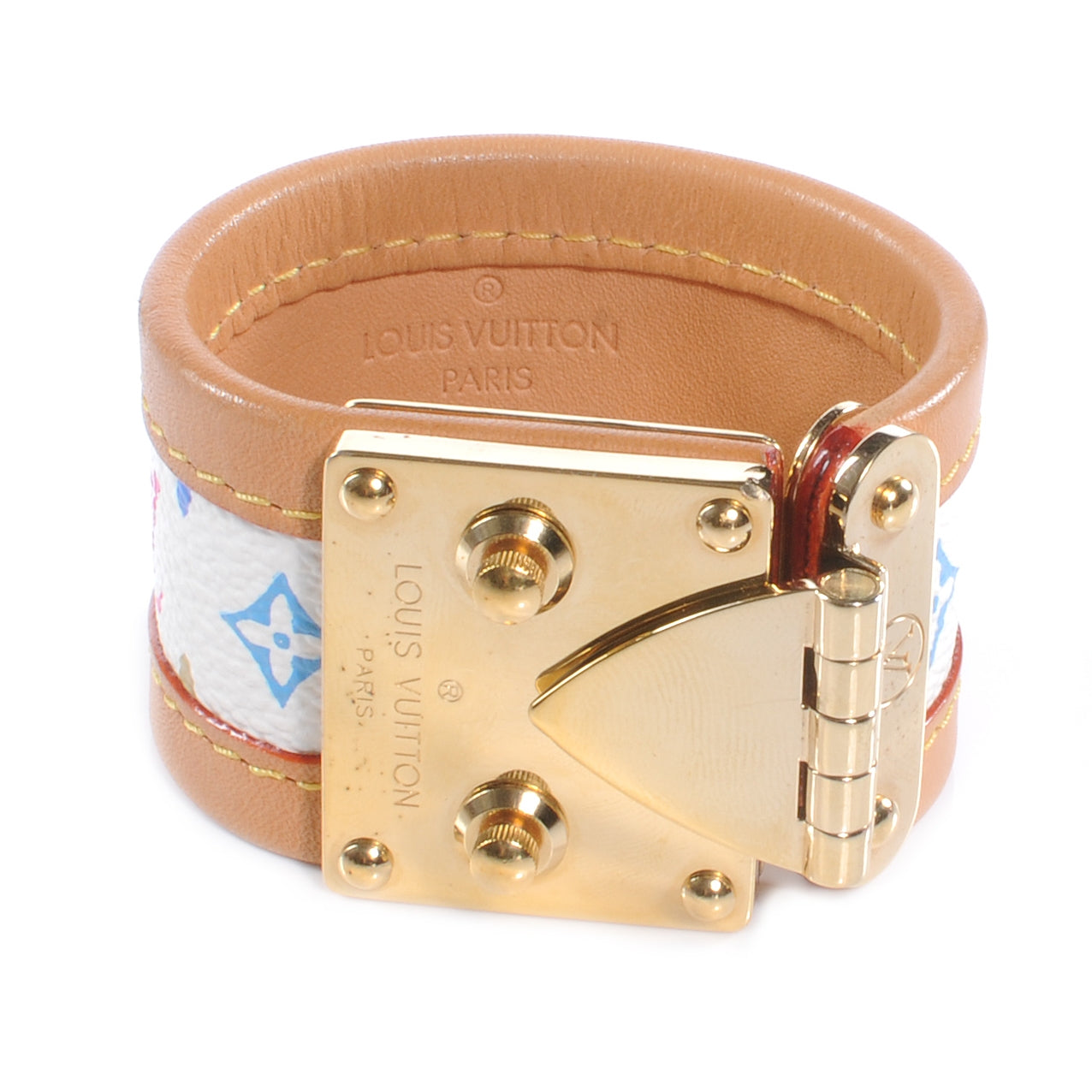 Monogram Multicolor S Lock Bracelet White