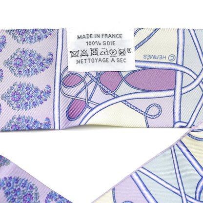 Hermes Silk Coup De Fouet Au Bloc Twilly Mauve Violet Jaune Soufre 3 of 5