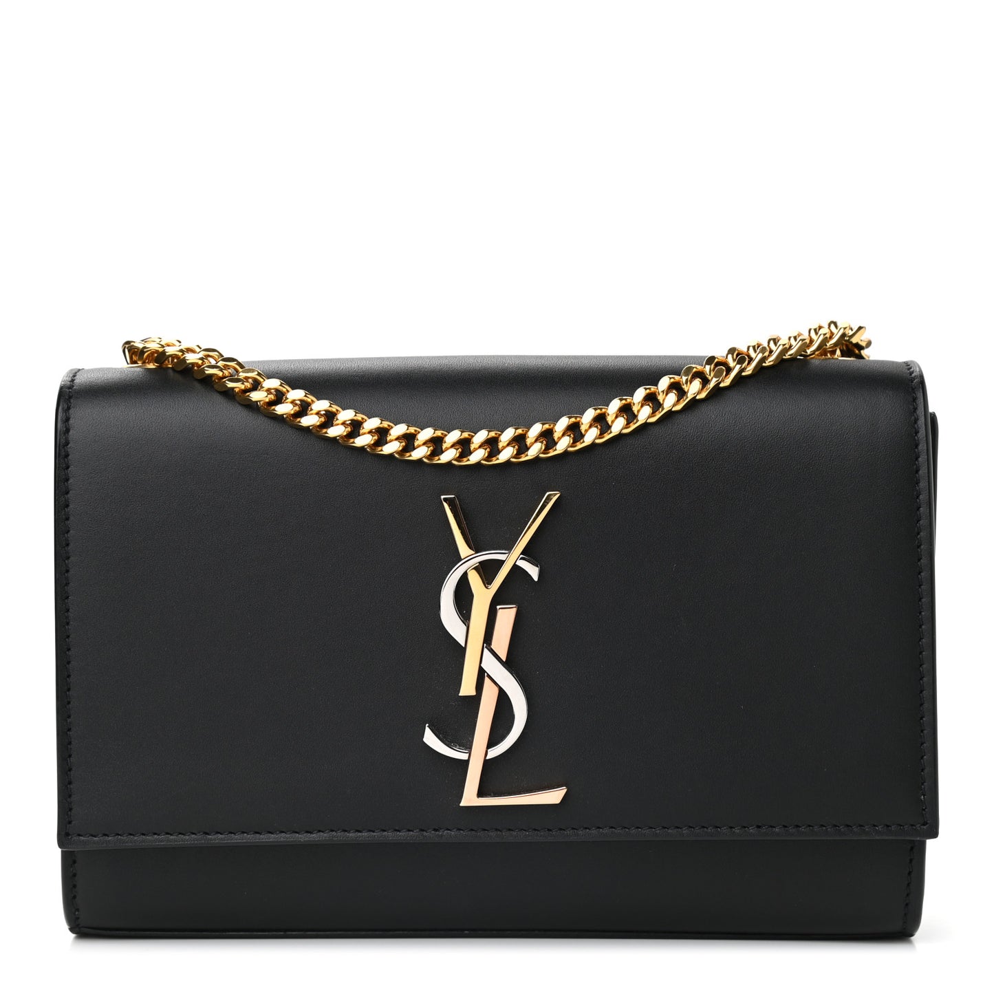 Calfskin Small Monogram Kate Satchel Black