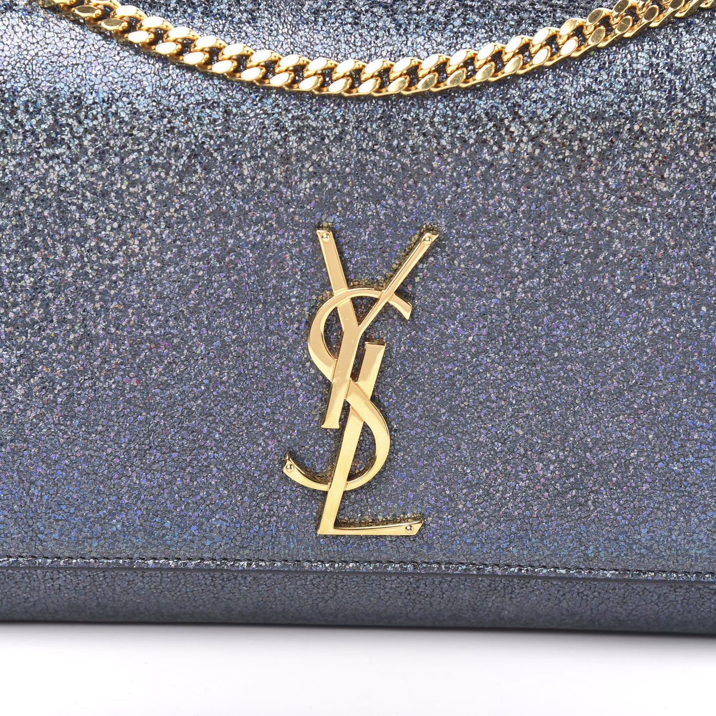 Sparkle Calfskin Medium Classic Monogram Kate Satchel Graphite