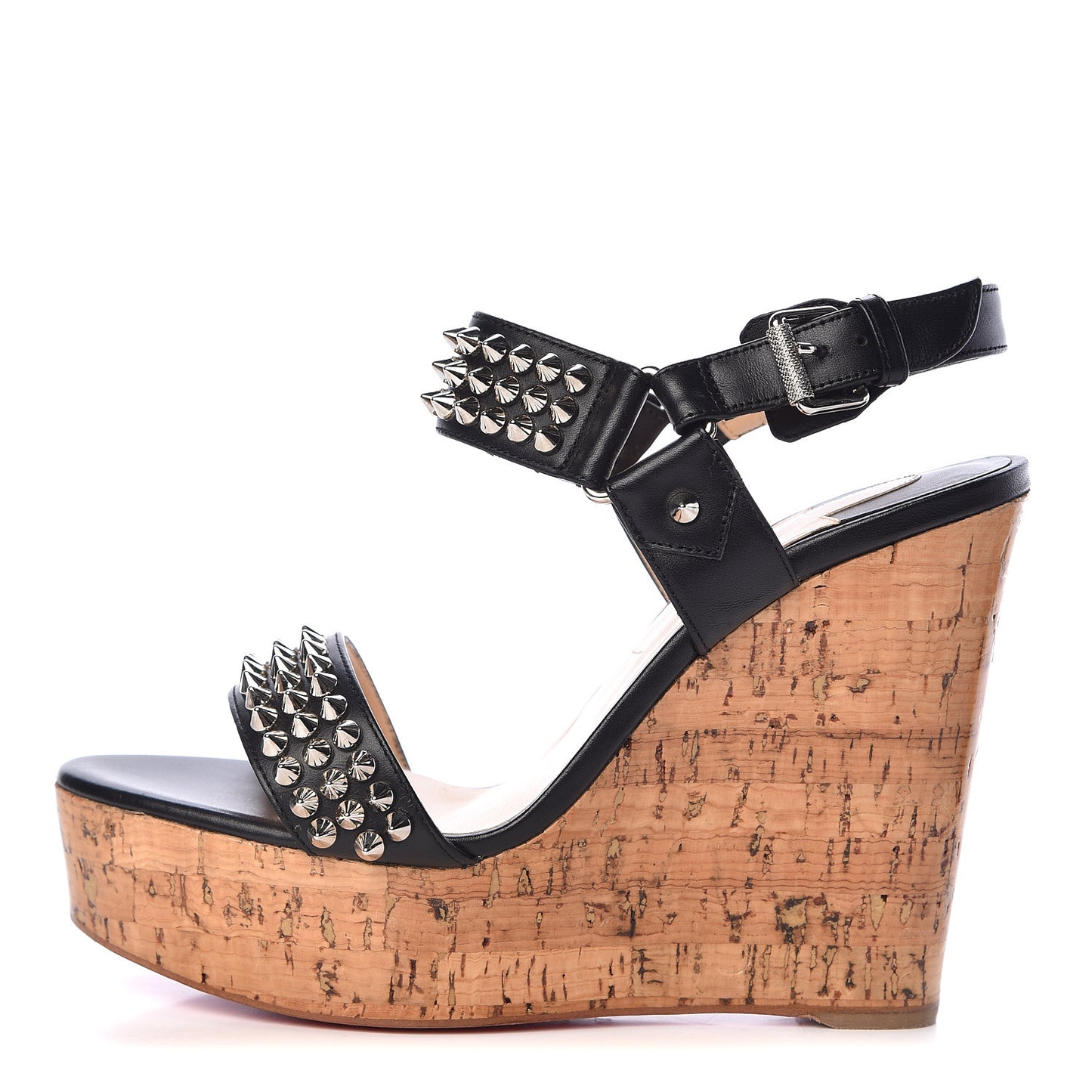 Calfskin Bikee Bike Zeppa 120 Wedges 37.5 Black