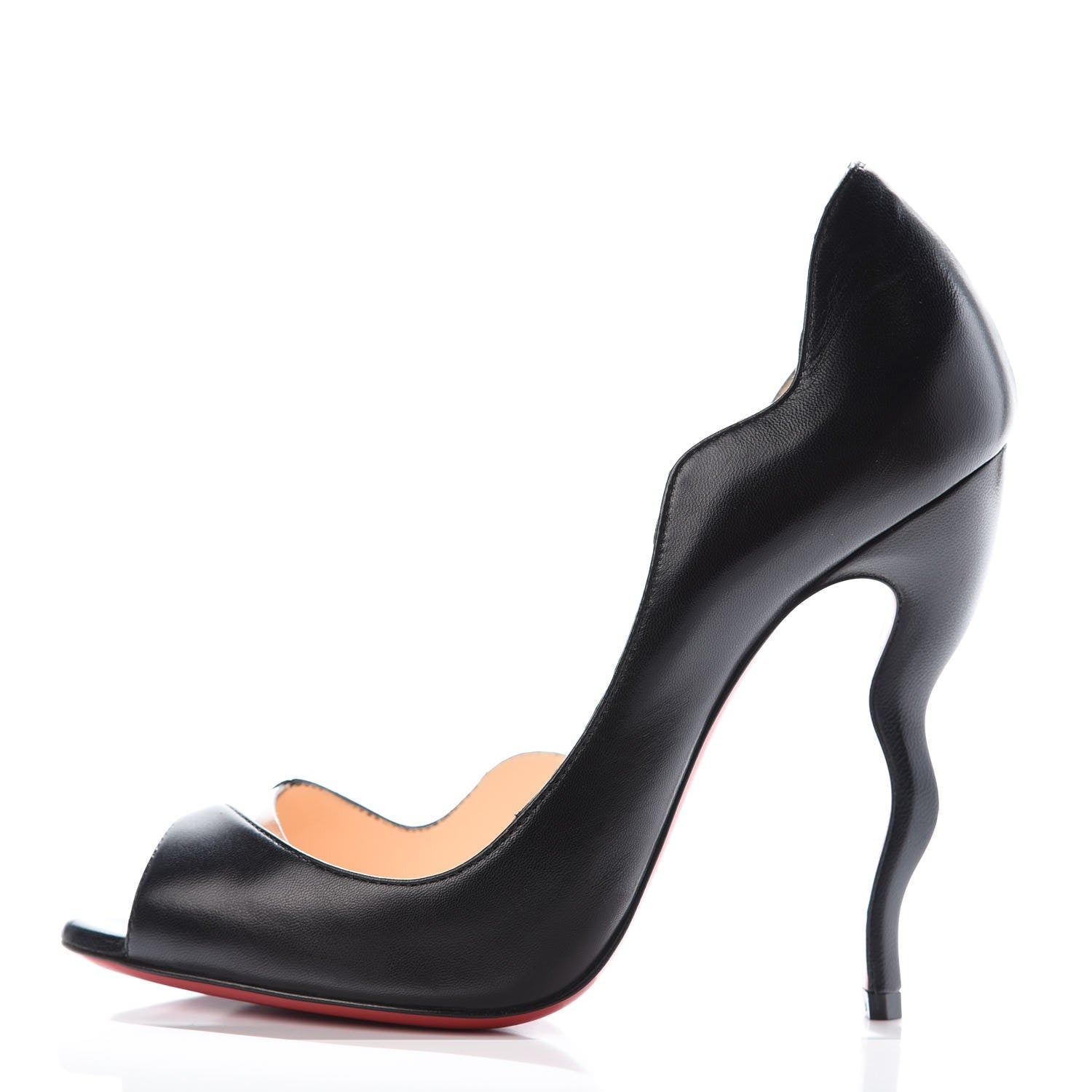 Christian Louboutin Kid PVC Deepik 120 Peep Toe Pumps 35.5 Black 1 of 16