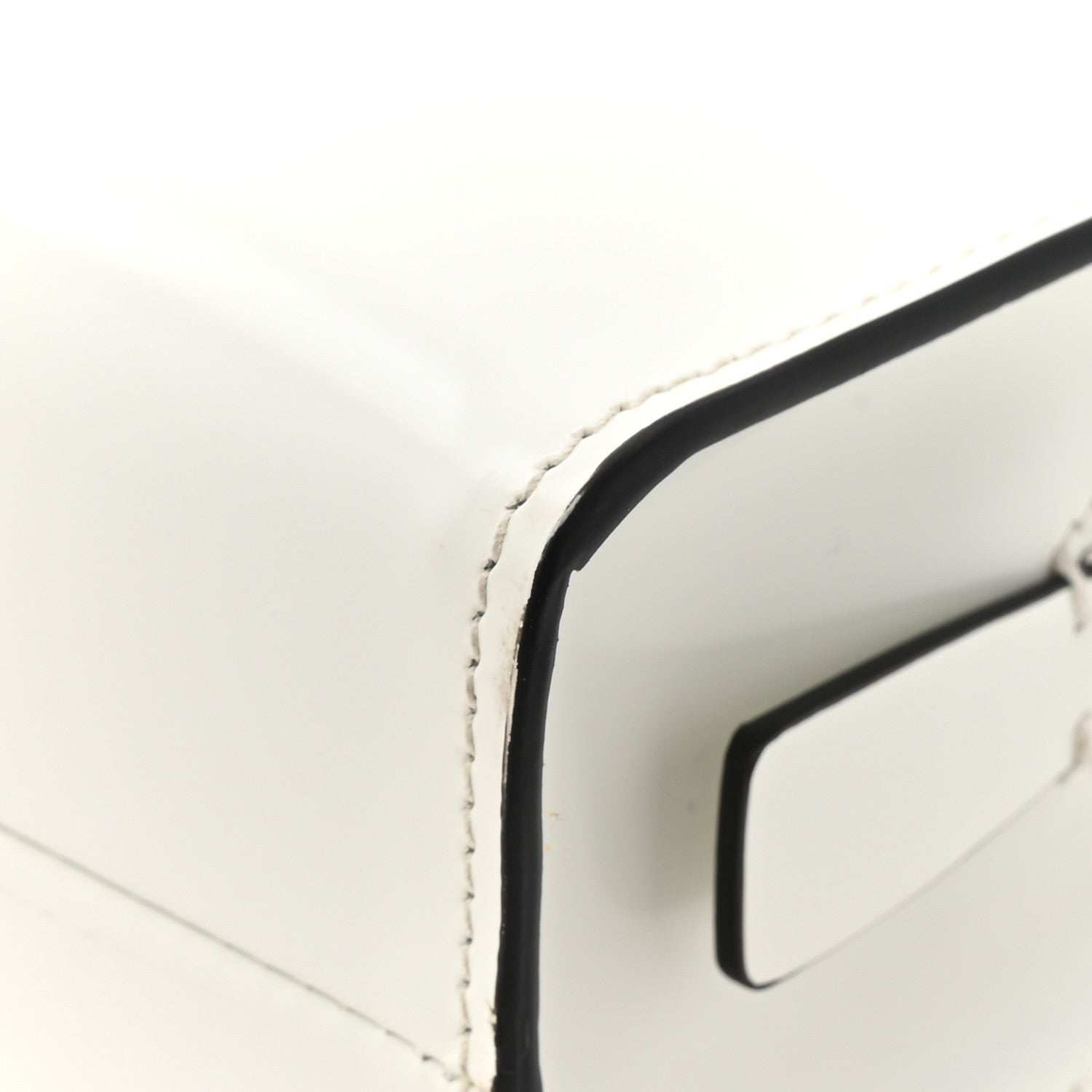 Prada Spazzolato Mini Re-Edition 1995 Double Handle Handbag White