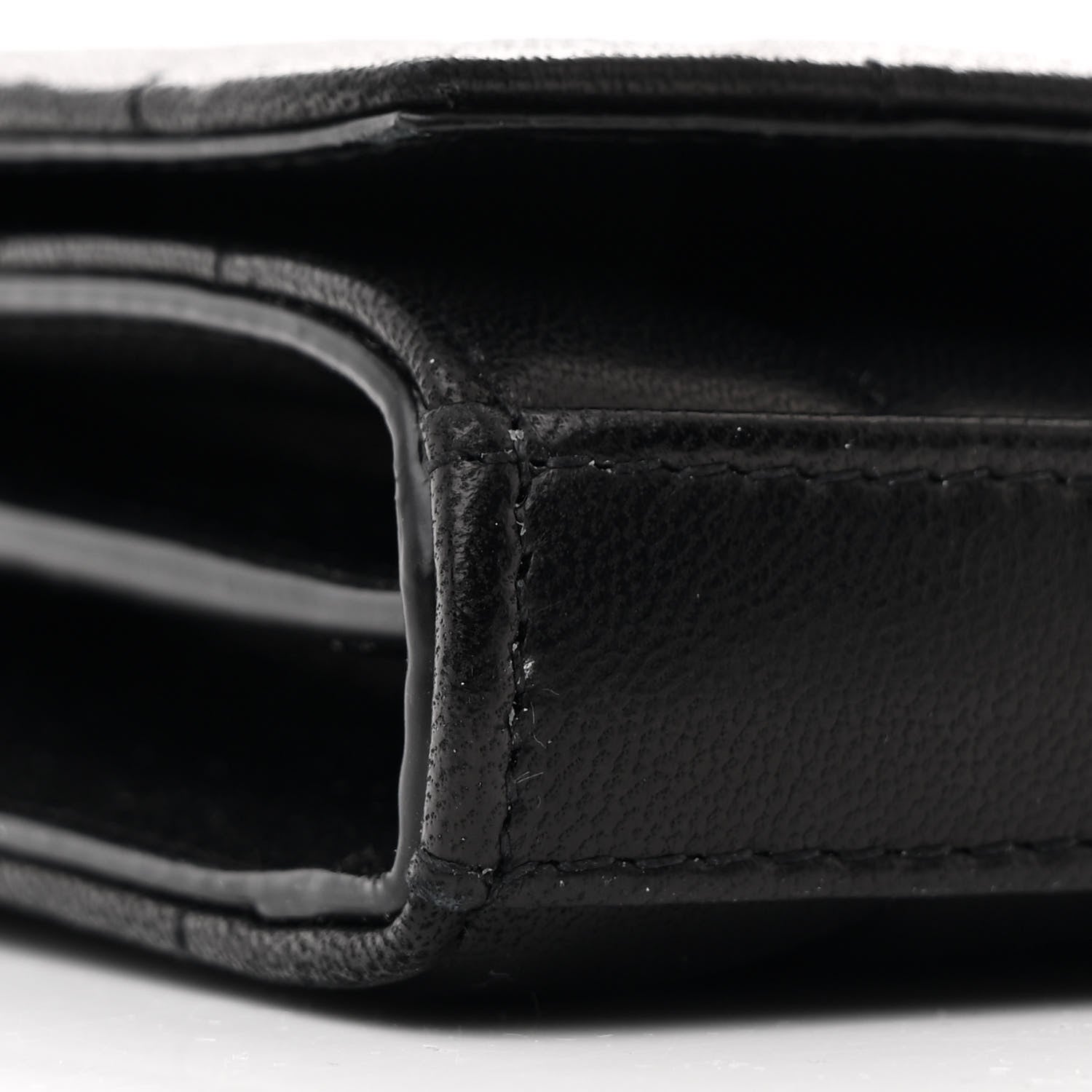 Saint Laurent Lambskin Carre Quilted Cassandre Chain Wallet Black 10 of 12