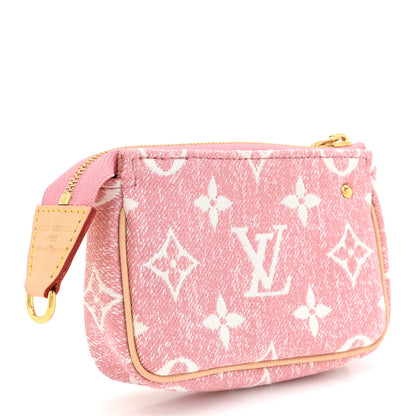 Louis Vuitton Denim Jacquard Monogram Micro Pochette Accessories Rose 3 of 9