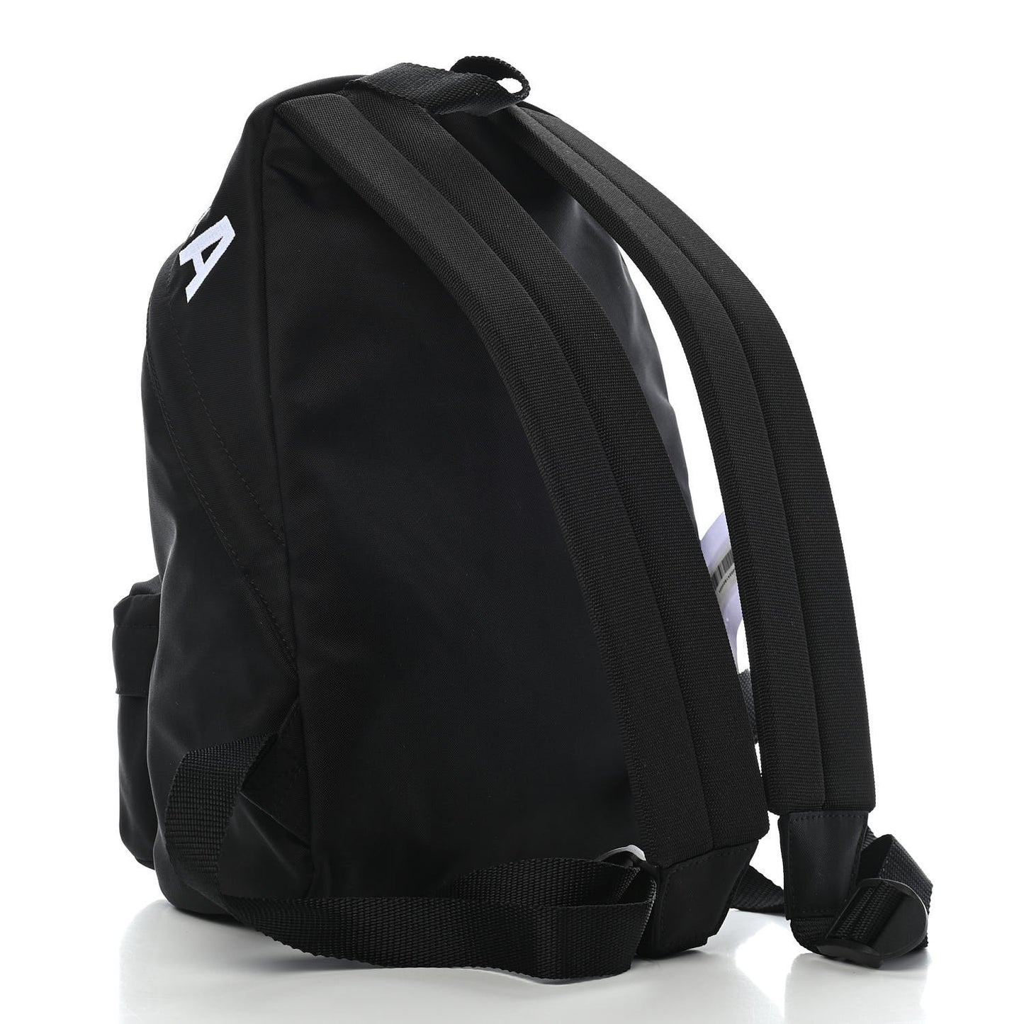 Sport Nylon Logo Embroidered S Wheel Backpack Black