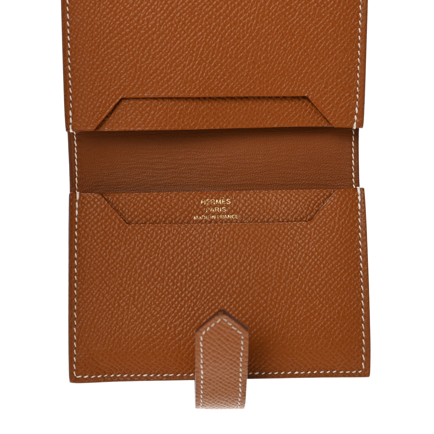 Hermes Epsom Bearn Card Holder Wallet Gold 5 of 11