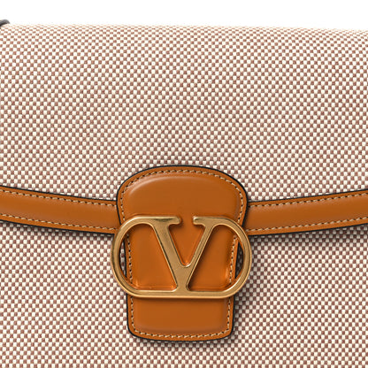 Valentino Garavani Smooth Calfskin Canvas 9to5 Shoulder Bag Natural Golden 7 of 13