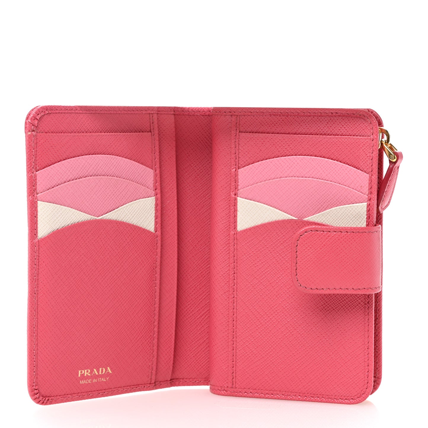 Saffiano Metal Compact Wallet Peonia Begonia