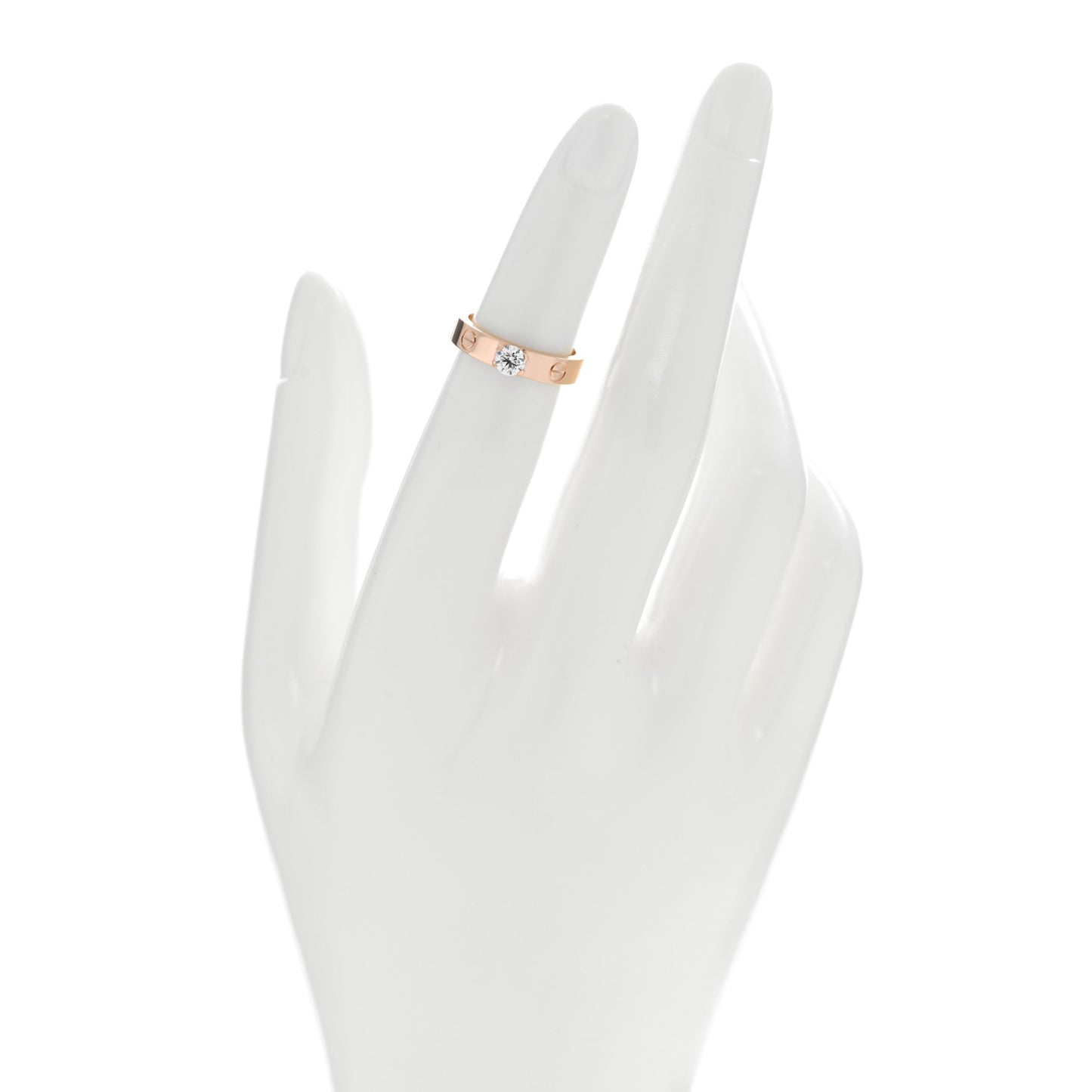 18K Pink Gold Diamond .25ct LOVE Solitaire Engagement Ring 47 4